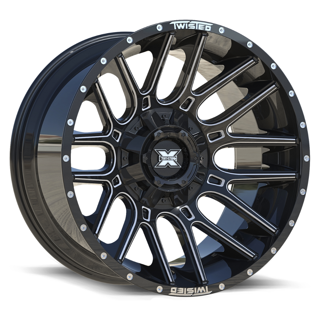 TWISTED OFF-ROAD TW3 20x9.0 Gloss Black Milled 12 8x165.1/8x180 0.0 TWTW313209191211