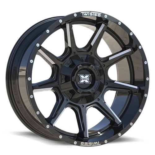 TWISTED OFF-ROAD TW2 22x12.0 Gloss Black Milled -44 8x165.1/8x170 0.0 TWTW2132212184411