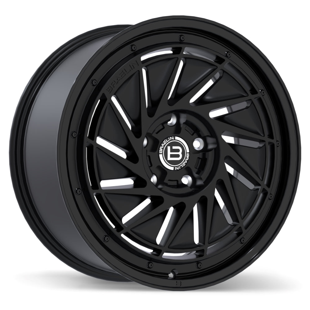 Braelin BR16 19x9.5 Matte Black with Gloss Black Lip 35 5x112 66.5 BR16-1995-44BM+35C665
