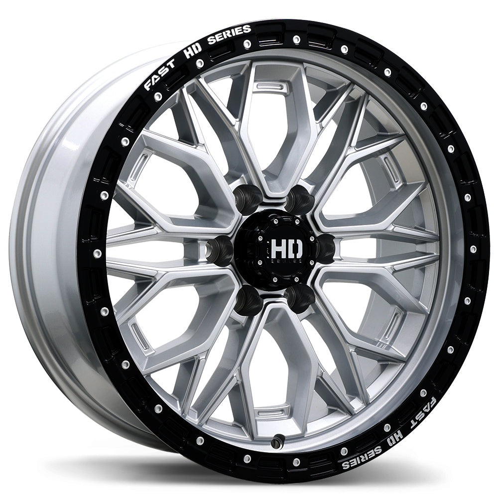 Fast HD Muramasa 20x9.0 Gloss Silver with Black Lip 0 6x139.7 106.1 F276-2090-83SB+00F061