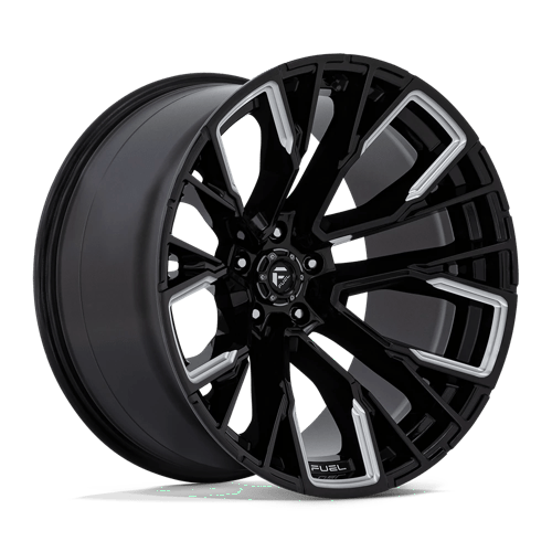 Fuel 1Pc D849 REBAR Gloss Black Milled | 22x12 | 5x5.5 | -44 | 78.1mm