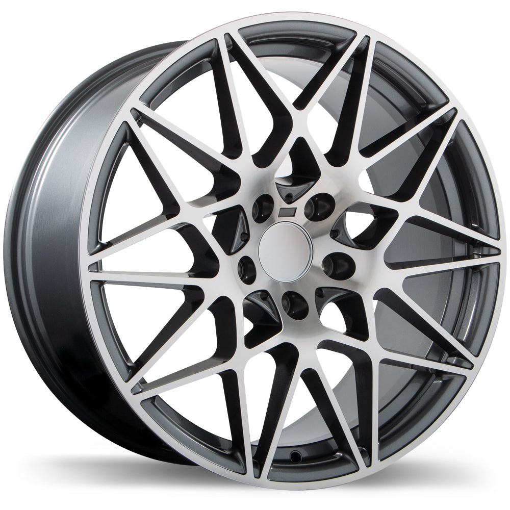 Replika R208 19x9.5 Gloss Gunmetal with Machined Face 40 5x120 72.6 R208-1995-12MG+40C726