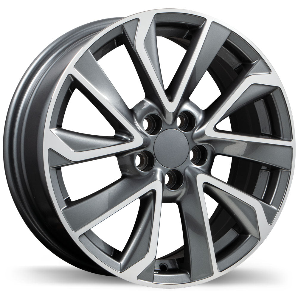 Replika R240 16x6.5 Gloss Gunmetal with Machined Face 39 5x100 54.1 R240-1665-80MG+39F541