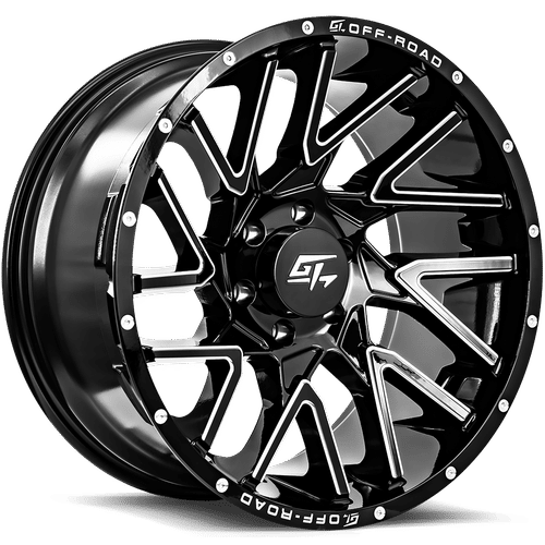 GT OFFROAD AGGRESSION 22x12.0 Gloss Black Milled -44 8x165.1 125.2 GT822128165144GBML