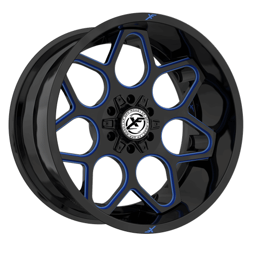 XF OFFROAD XF-233 20x9.0 Gloss Black Milled Blue 12 5x127/5x139.7 78.1 XF-233209051271397+12GBMLB