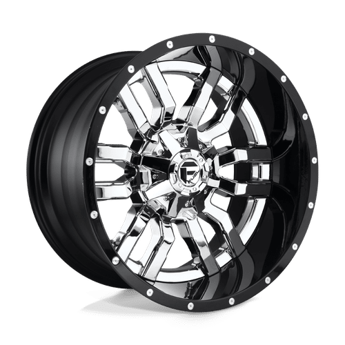 Fuel CHROME PLATED GLOSS BLACK LIP 22x14 8x170