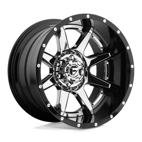 Fuel CHROME PLATED GLOSS BLACK LIP 22x12 6x139.7
