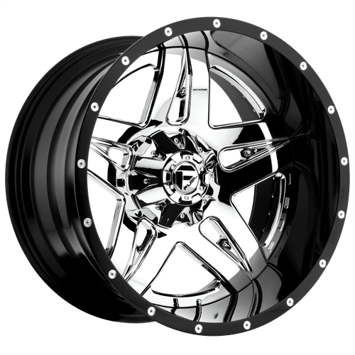 Fuel CHROME PLATED GLOSS BLACK LIP 20x10 5x135