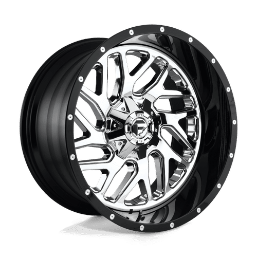 Fuel CHROME PLATED GLOSS BLACK LIP 22x14 8x165.1