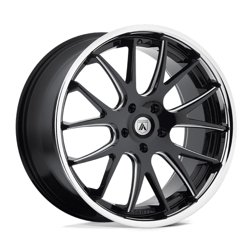 Asanti Black ABL-3 CASTOR Matte Black Milled W/ Ss Lip | 20x8.5 | 5x115 | +15 | 74.1mm