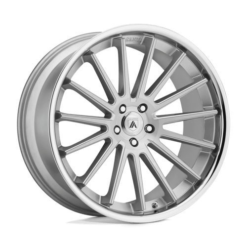 Asanti Black ABL-24 BETA Brushed Silver W/ Chrome Lip | 20x10.5 | 5x112 | +38 | 72.56mm