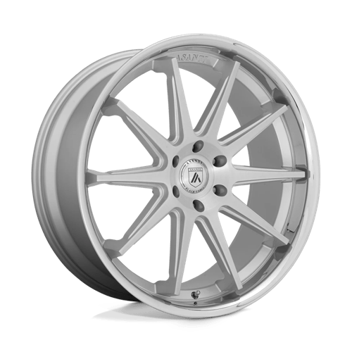 Asanti Black ABL-29 EMPEROR Brushed Silver W/ Chrome Lip | 24x10 | 6x135 | +30 | 87.1mm