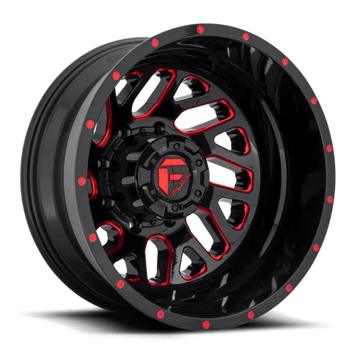 Fuel 1Pc D656 TRITON Gloss Black Red Tinted Clear | 20x8.25 | 8x6.5 | -240 | 121.5mm