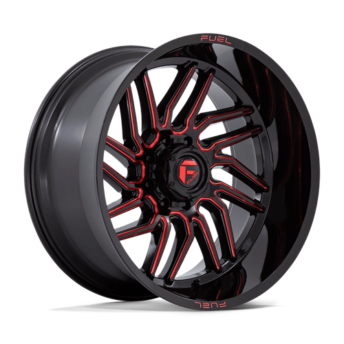 Fuel 1Pc D808 HURRICANE Gloss Black Milled Red Tint | 24x12 | 8x180 | -44 | 124.2mm