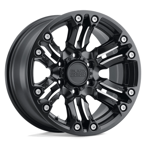 Black Rhino ASAGAI Matte Black & Machined W/ Stainless Bolts | 18x9.5 | 5x5.0 | -18 | 71.5mm