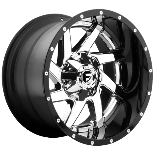 Fuel CHROME PLATED GLOSS BLACK LIP 22x14 8x165.1