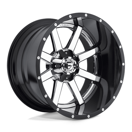 Fuel CHROME PLATED GLOSS BLACK LIP 22x14 8x165.1