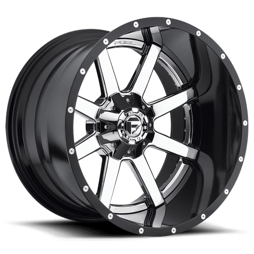 Fuel CHROME PLATED GLOSS BLACK LIP 24x16 8x170