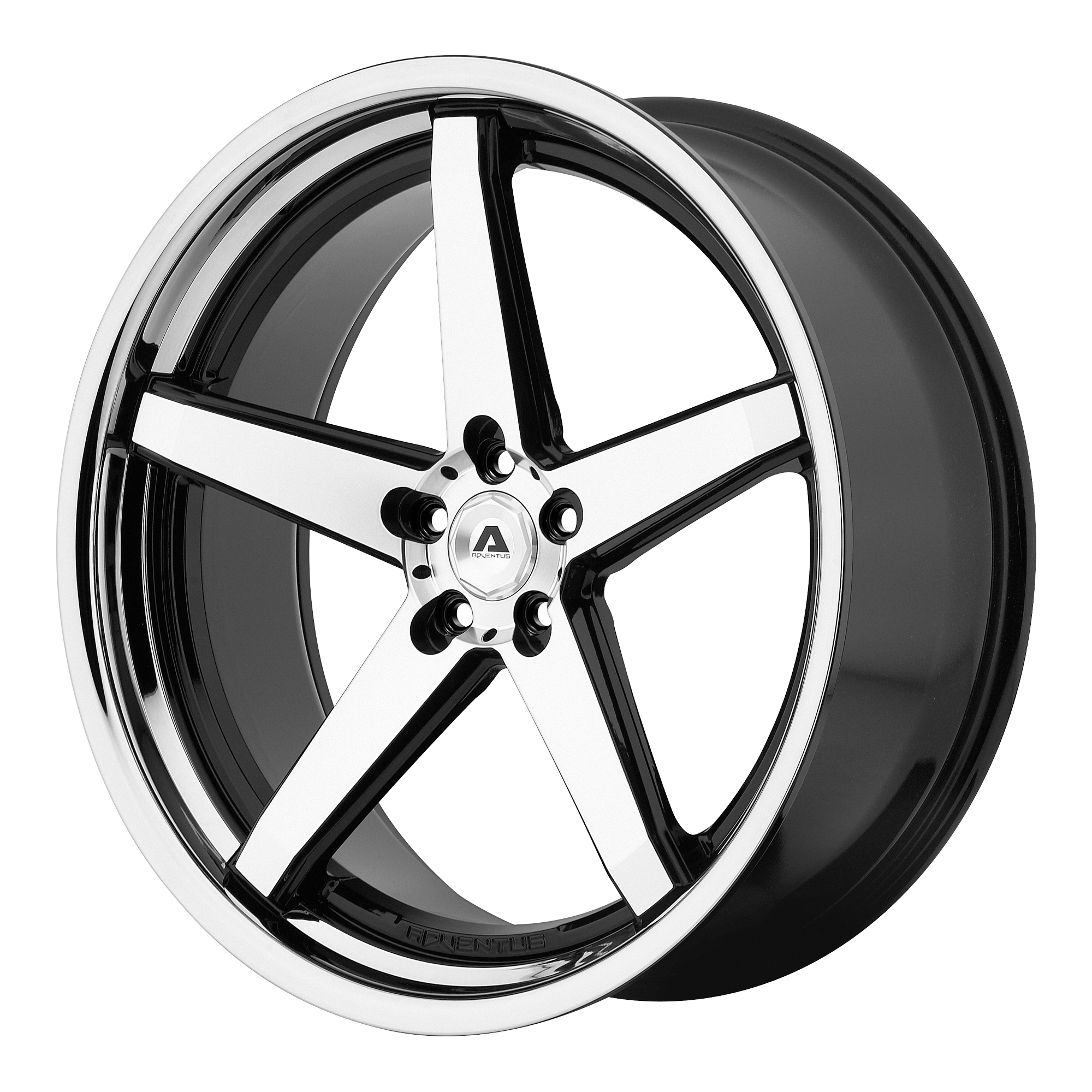 Adventus AVS-2 Gloss Black Machined W/ Ss Lip | 22x10.5 | 5x120 | +25 | 74.1mm