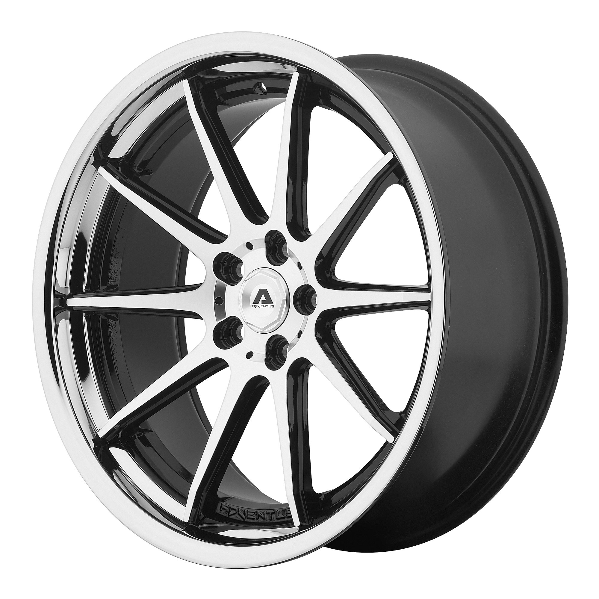 Adventus AVS-4 Gloss Black Machined W/ Ss Lip | 22x10.5 | 5x120 | +38 | 74.1mm
