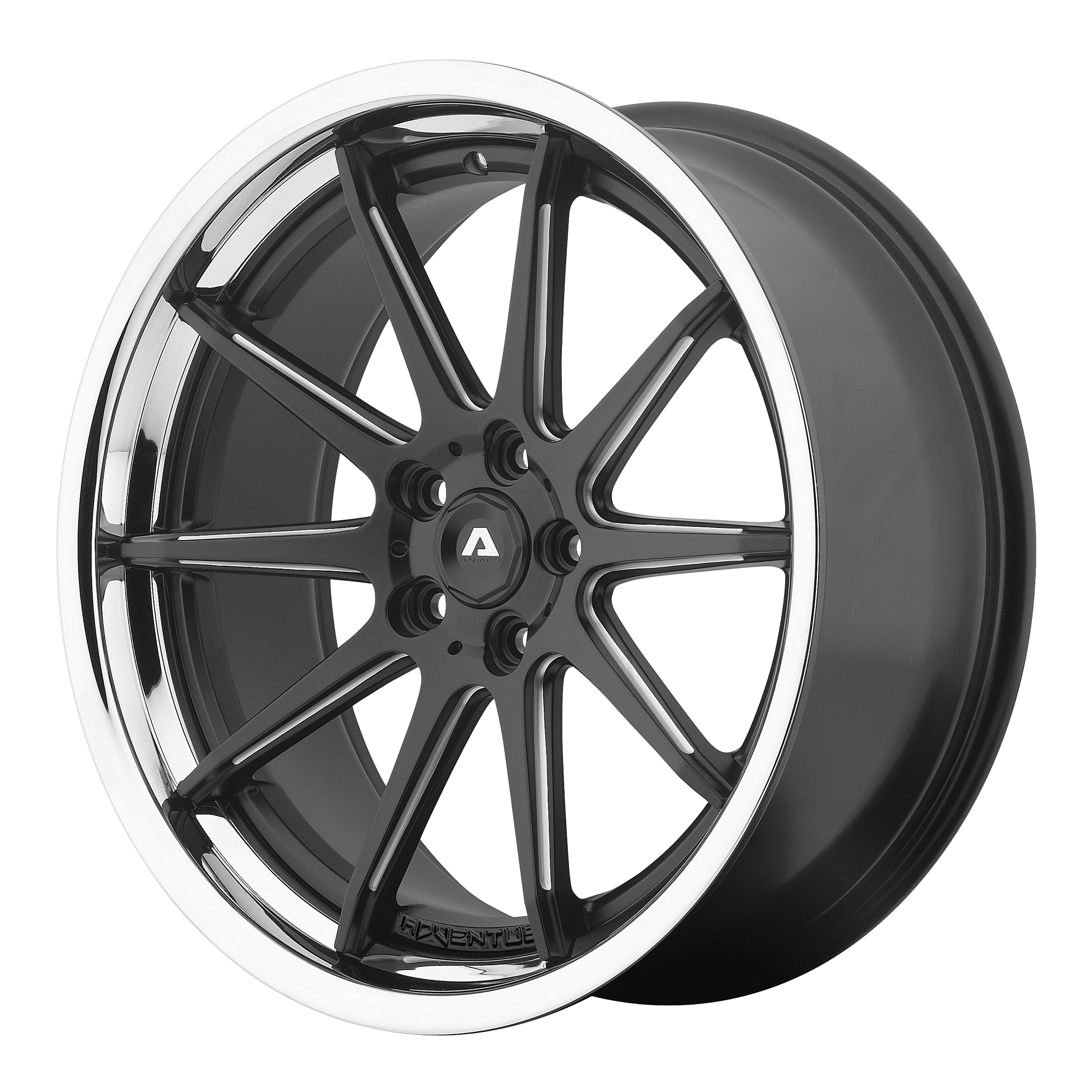 Adventus AVS-4 Satin Black Milled W/ Ss Lip | 22x10.5 | 5x120 | +38 | 74.1mm