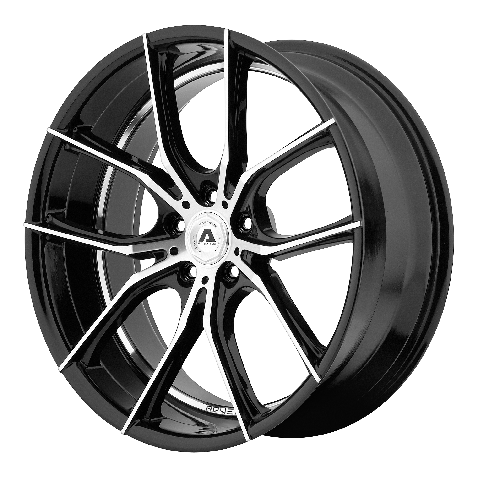 Adventus AVX-6 Gloss Black Machined | 22x10 | 5x112 | +38 | 74.1mm