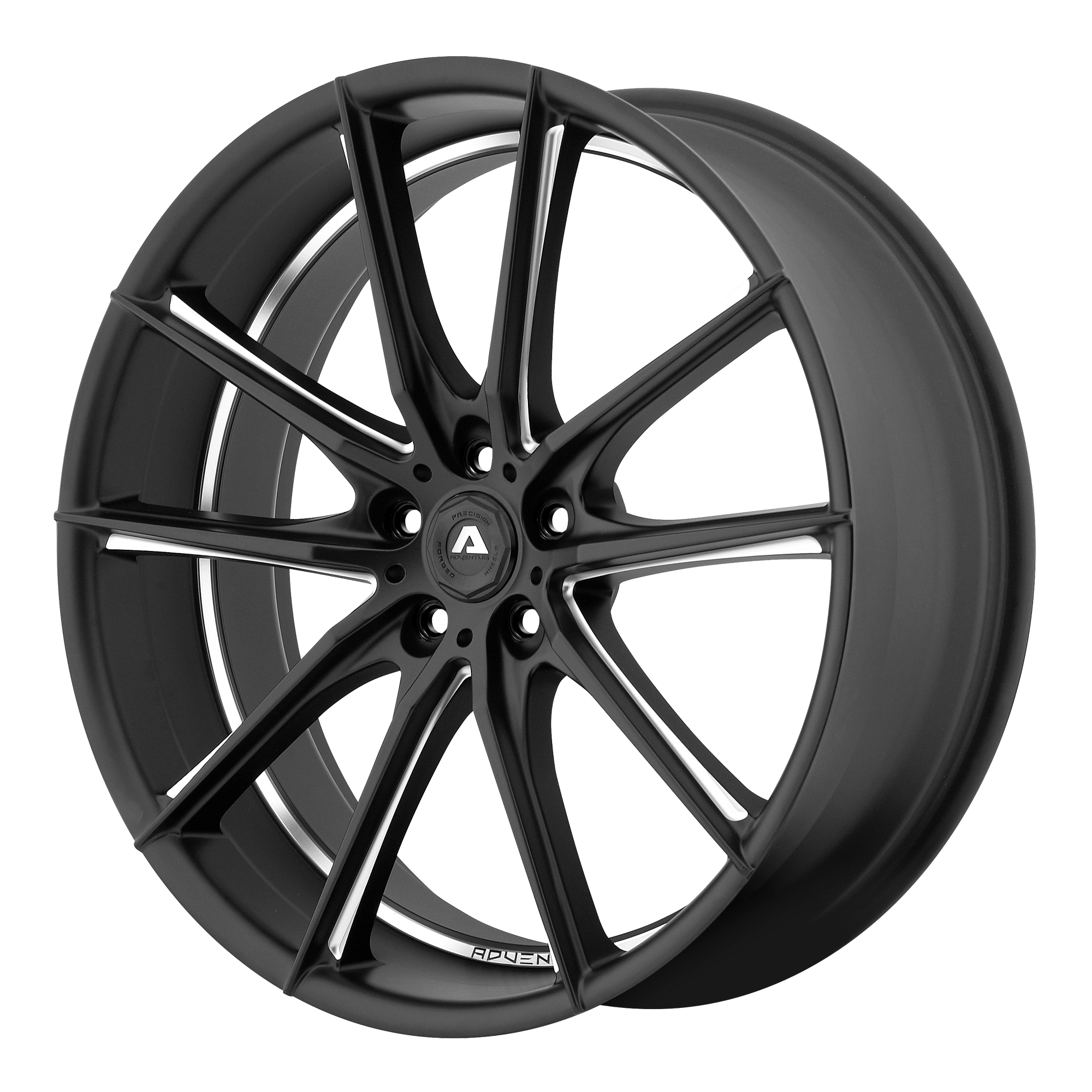 Adventus AVX-10 Matte Black Milled | 20x10 | 5x120 | +35 | 74.1mm