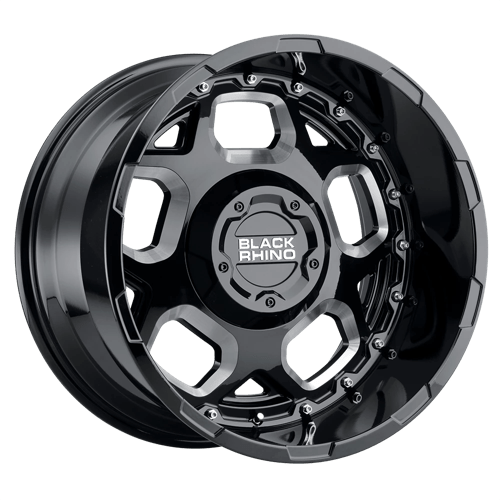 Black Rhino GUSSET Gloss Black W/ Milled Spokes | 20x11.5 | 8x6.5 | -44 | 122.4mm