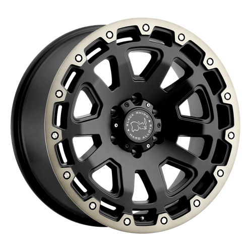 Black Rhino RAZORBACK Matte Black W/ Machined Dark Tint Lip | 20x12 | 6x5.5 | -44 | 112.1mm